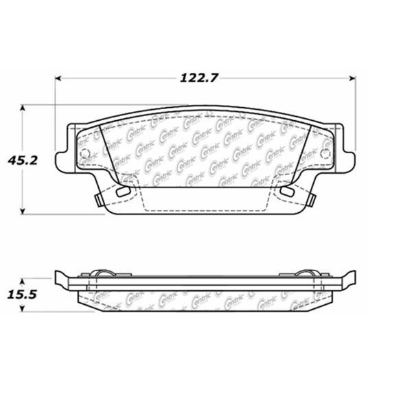 Centric Parts Posi-Quiet Ceramic Pads, 105.10200, Rear 105.10200